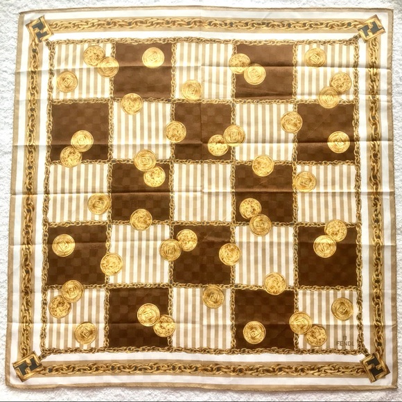 Fendi mini scarf handkerchief cotton chains bag